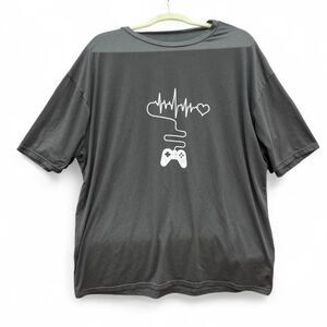 Heartbeat Gamer Graphic Tee - Black